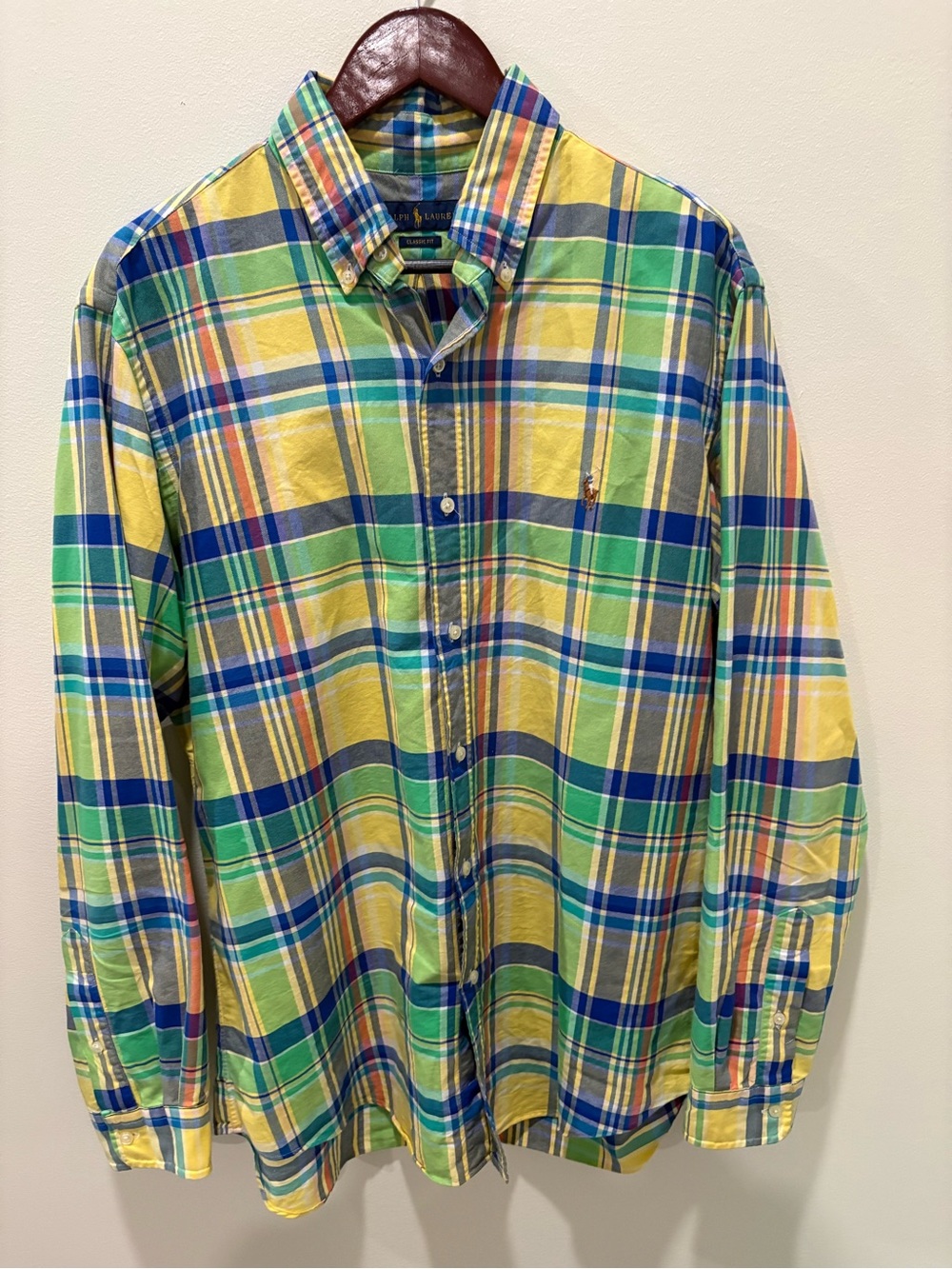 Ralph Lauren Yellow & Green Plaid Oxford Shirt